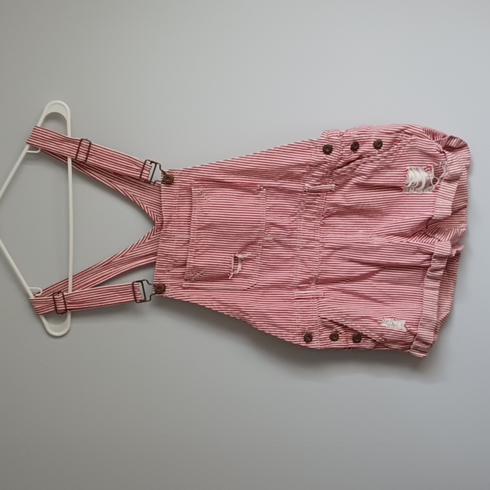 Railroad Stripe Shortalls